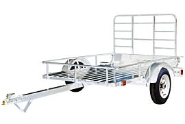 4 ft. x 6 ft. Single Axle Open Rail Galvanized Utility Trailer