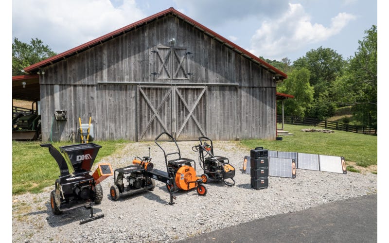 INTRODUCING THE FUTURE OF YARD MAINTENANCE: DK2 NOW HAS BATTERY-POWERED CHIPPER SHREDDERS, LOG SPLITTERS, PRESSURE WASHERS, AND LEAF BLOWERS